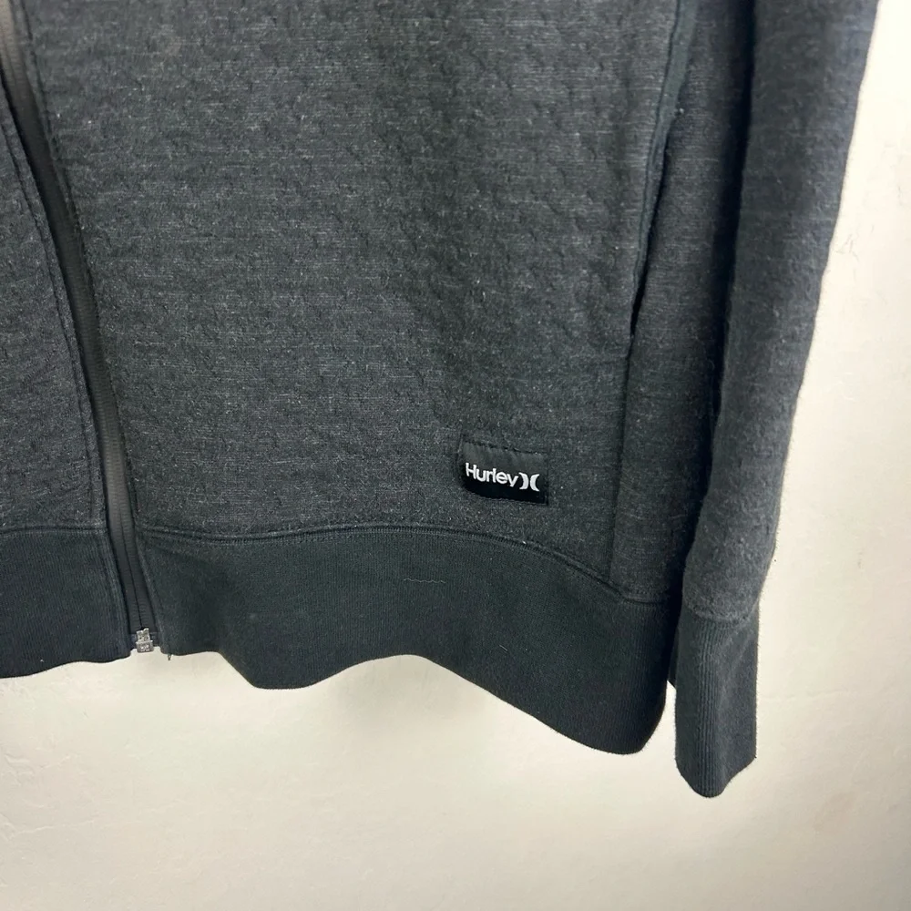 Hurley Mens Y2K Black Full Zip Hooded Jacket Size Medium - Picture 3 of 9